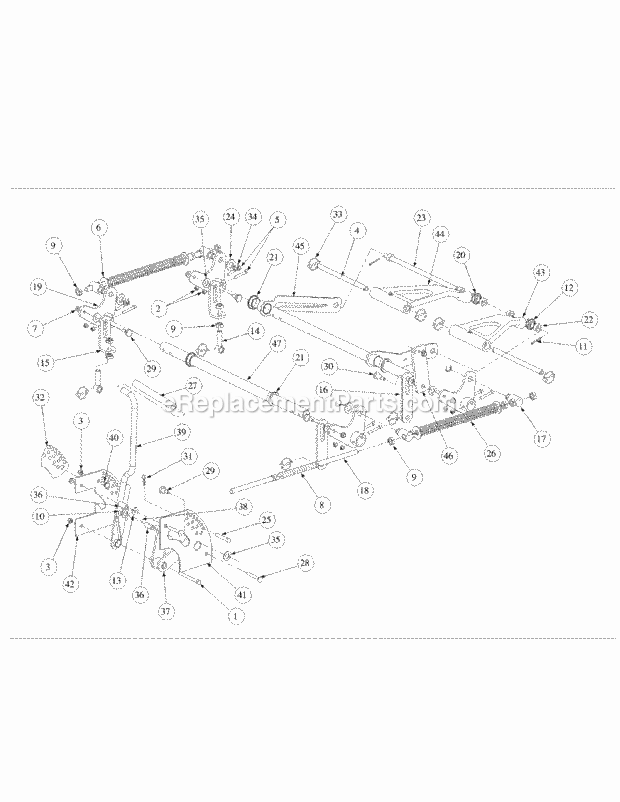 Lift Assembly Diagram and Parts List for M72-KW 53AB5GFZ750 Cub Cadet Sprayer